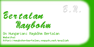 bertalan maybohm business card